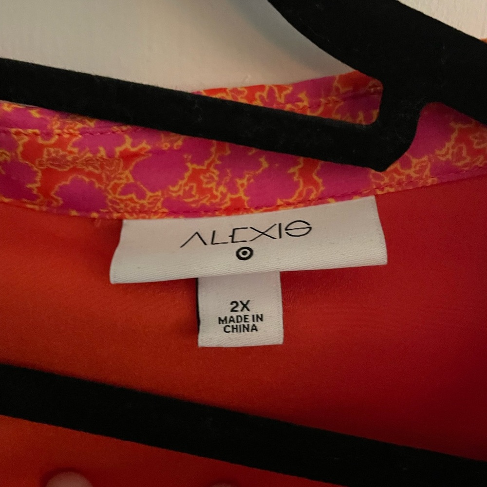 Alexis x Target Orange Pleated Wrap Dress Plus Size 2X - Picture 5 of 6